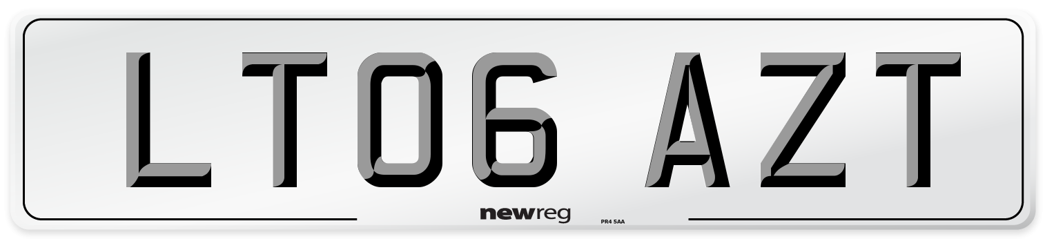 LT06 AZT Number Plate from New Reg